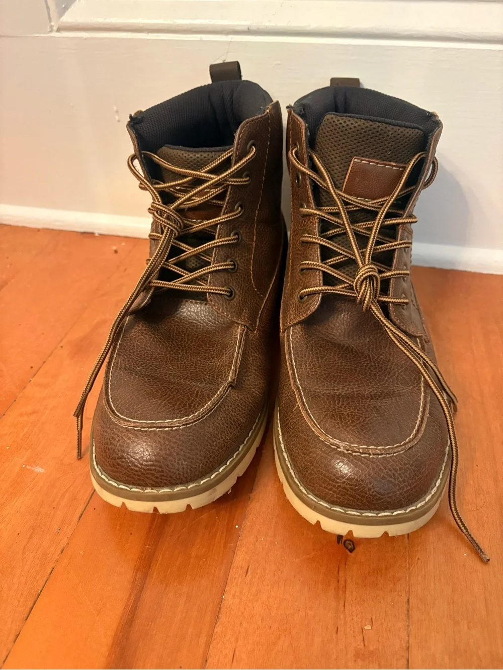 Men's Brown Leather Lace-Up Boots